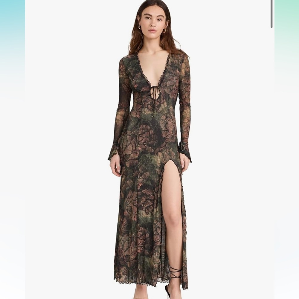 Reza Women’s Lennon Dress: Brown/Green XL